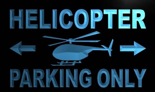 Helicopter Parking Only Neon Light Sign
